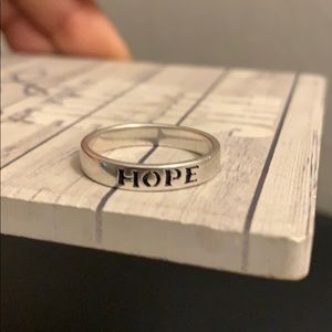 HOPE Sterling Silver Inspiration Band Ring Sz 8